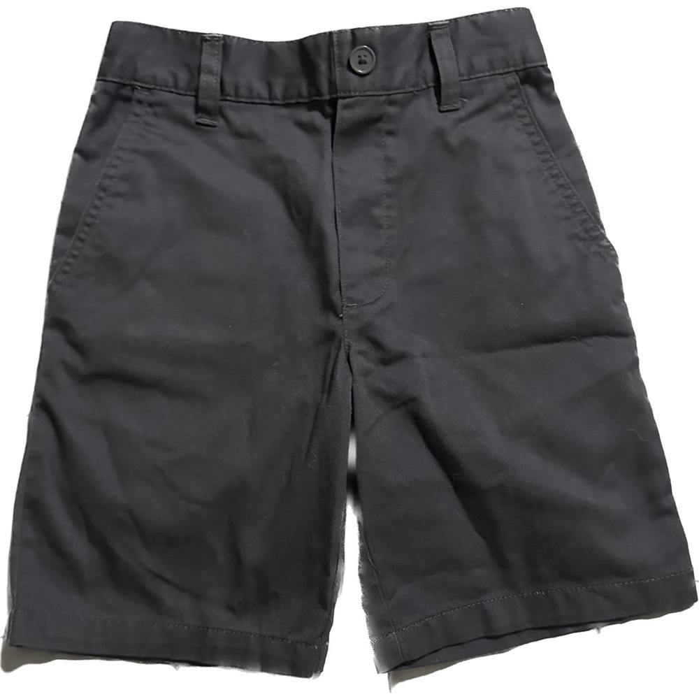 French Toast Boys Gray School Uniform Pull On Dress Shorts Size 5 Twill‎ Chino